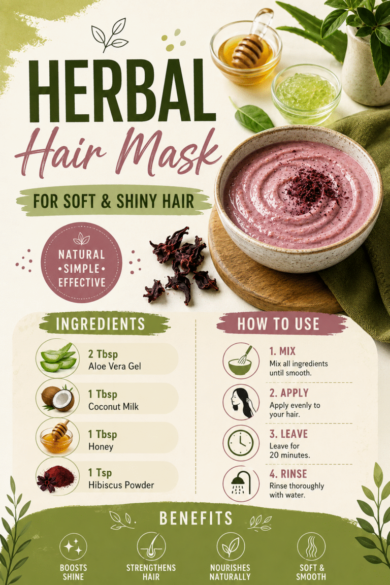 DIY Herbal Hair Mask for Soft, Shiny Hair  Natural Recipe for Healthy Hair Growth