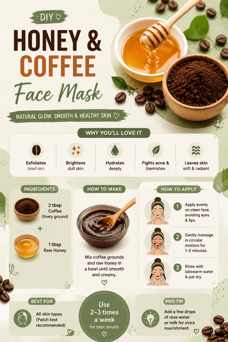 DIY Honey  Coffee Face Mask   Natural Glow  Smooth Skin Remedy