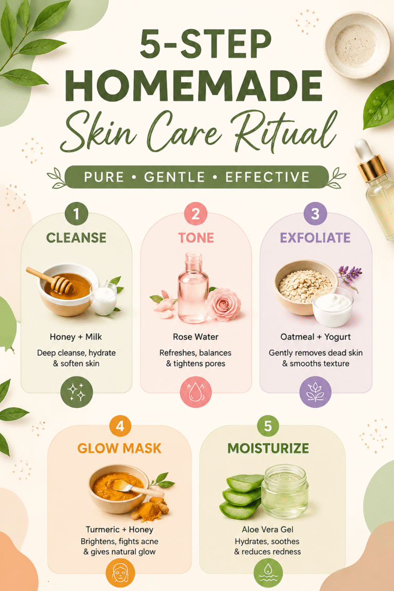 5-Step Homemade Skincare Routine  Natural Beauty Tips for Glowing Skin