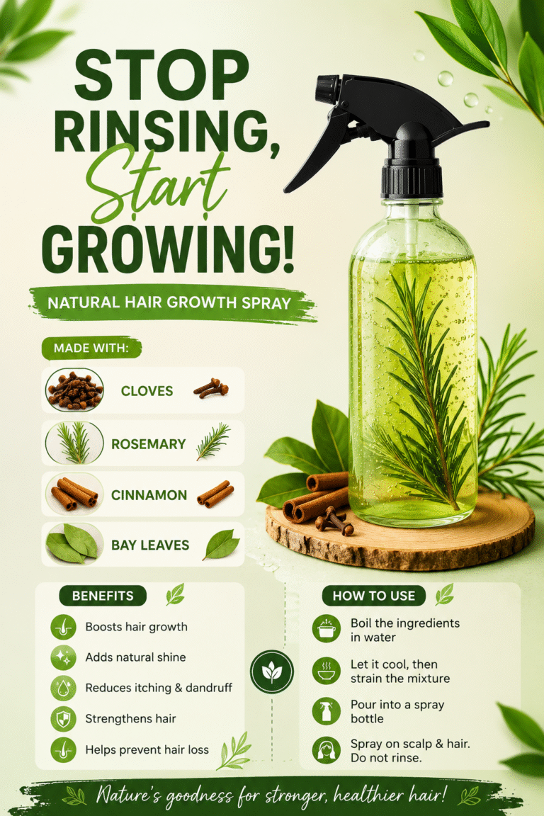 DIY Natural Hair Growth Spray with Rosemary, Cloves  Cinnamon for Stronger Hair