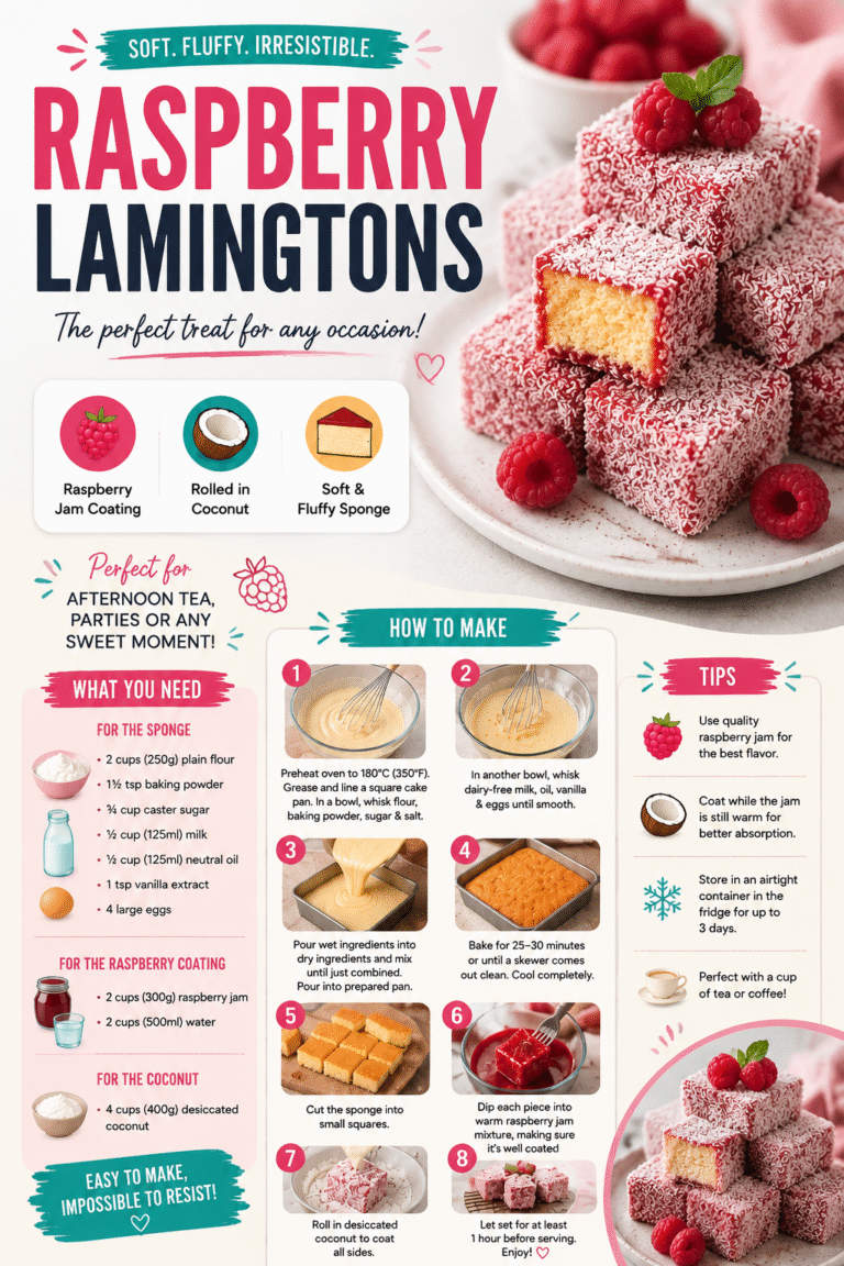 Easy Raspberry Lamingtons Recipe Quick, Simple Australian Coconut Treat