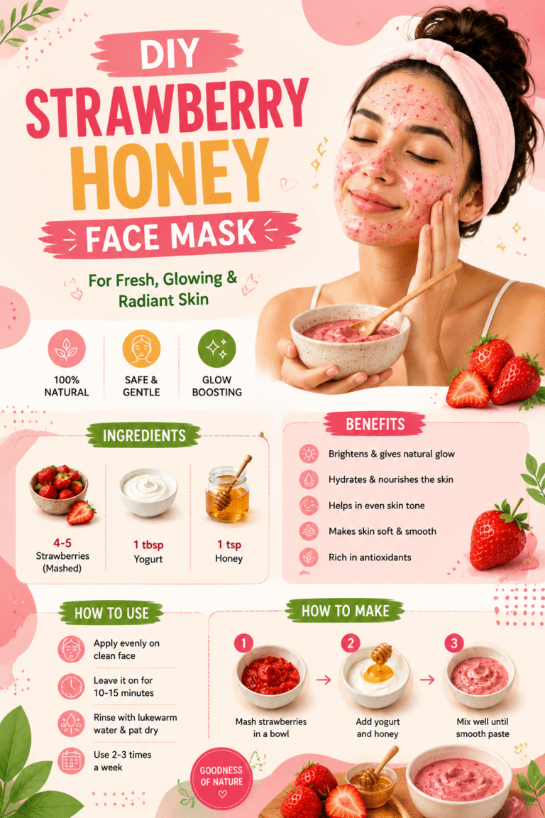 DIY Strawberry Honey Face Mask for Fresh Glowing Skin  Natural Skincare Recipe