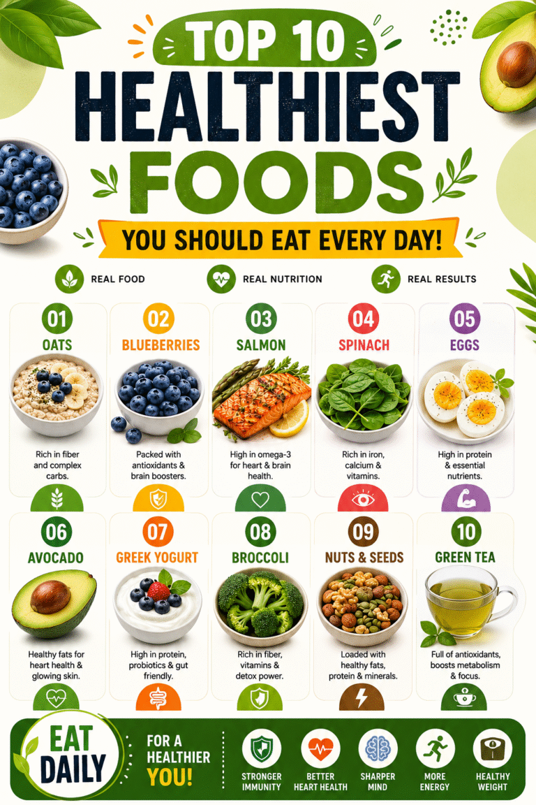 Top 10 Healthiest Foods to Eat Daily  Best Superfoods for a Healthy Life