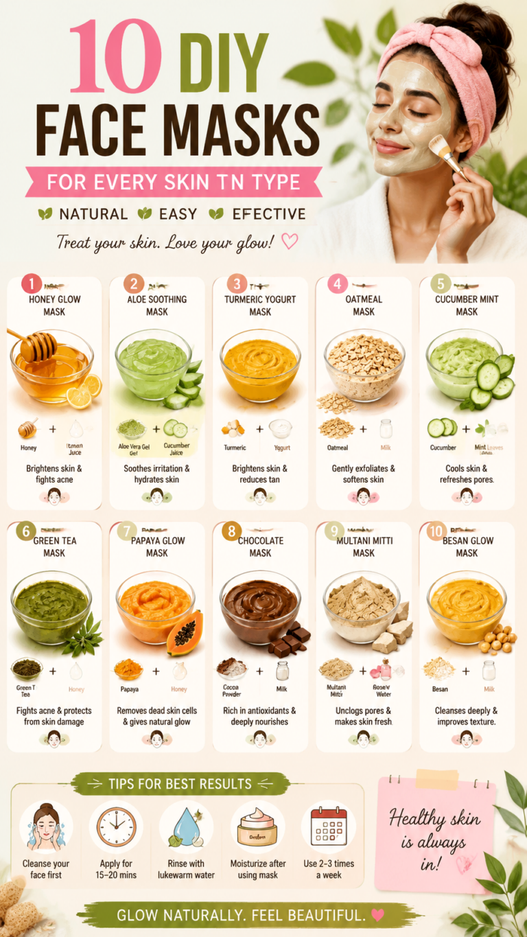 10 DIY Face Masks for Glowing Skin  Natural Homemade Skincare Recipes