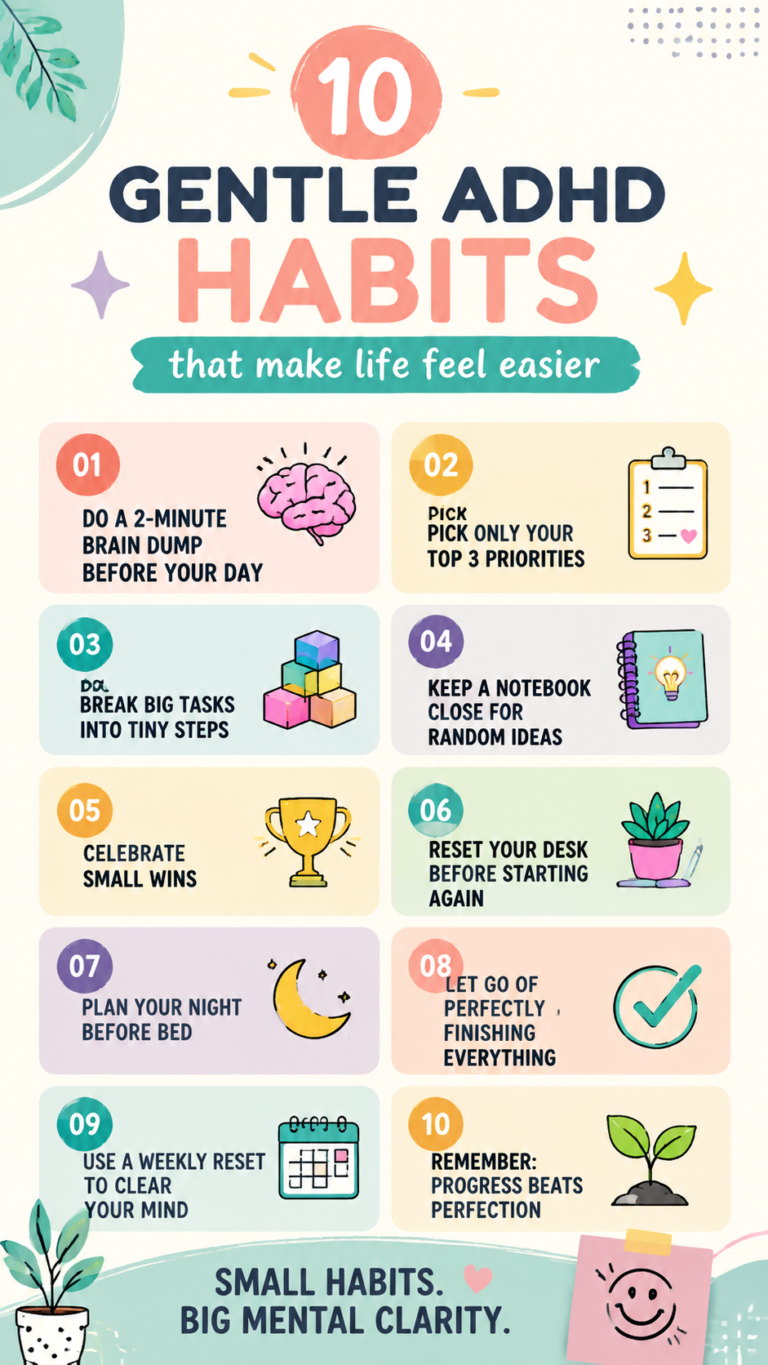 10 Gentle ADHD Habits to Reduce Overwhelm  Create Daily Calm