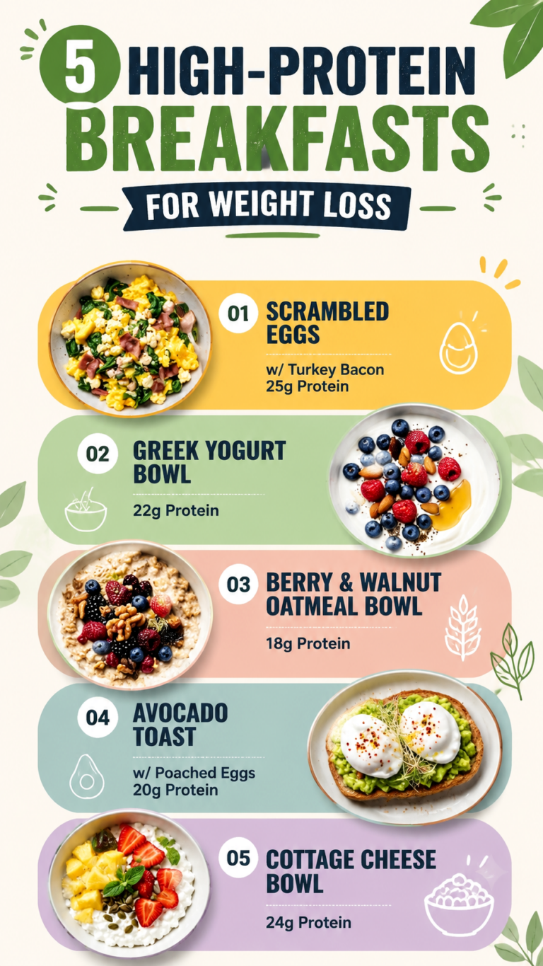 5 High-Protein Breakfast Ideas for Weight Loss  Healthy Easy Meal Prep Recipes
