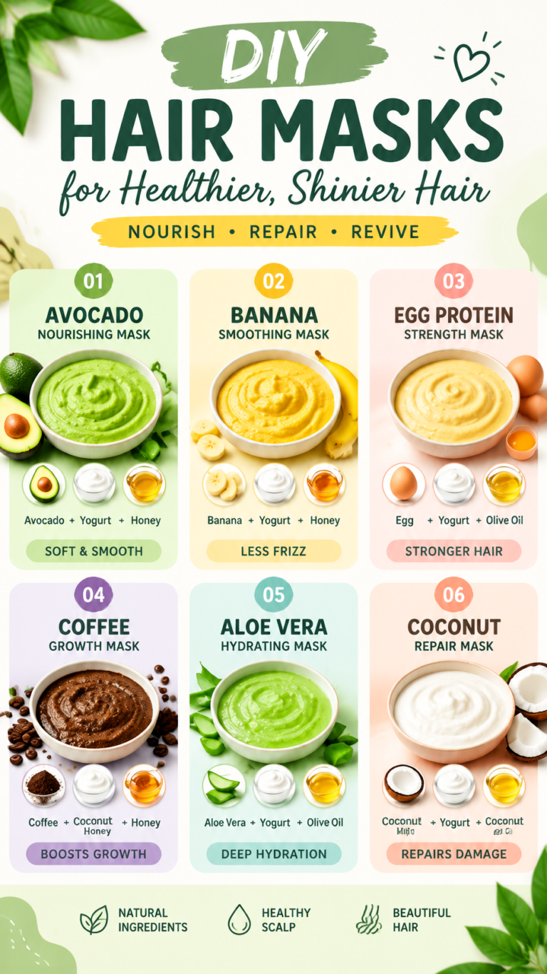 6 Natural DIY Hair Masks for Healthy, Shiny Hair Growth  Deep Repair