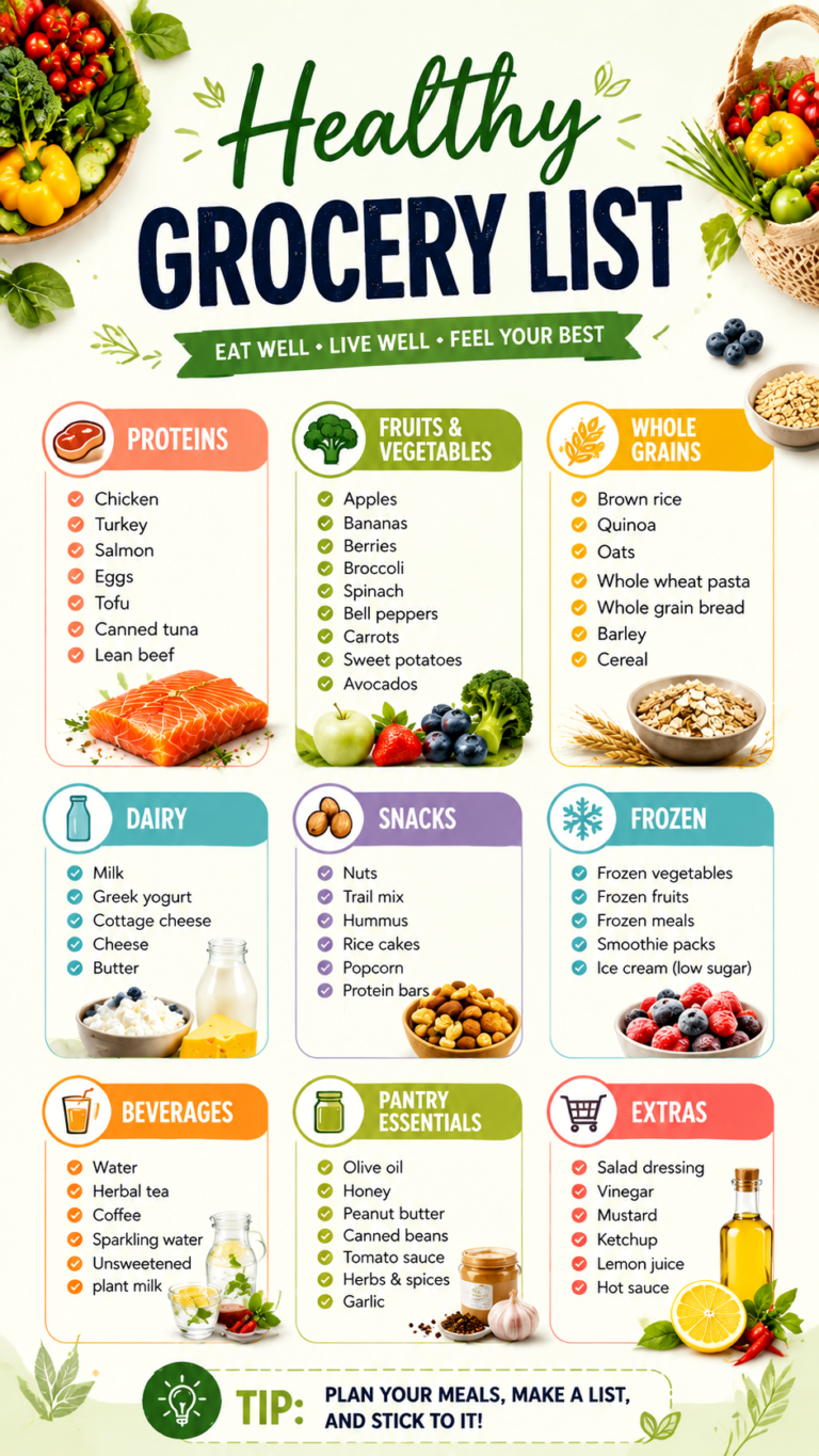 7-Day Diabetic Grocery List Healthy Blood Sugar Meal Planning  Shopping
