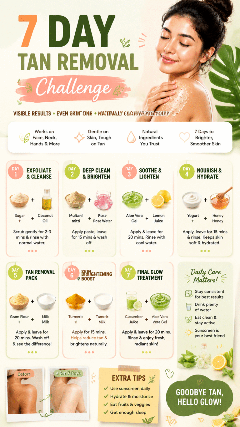 7 Day Tan Removal Routine  Natural DIY Remedies for Glowing Skin at Home