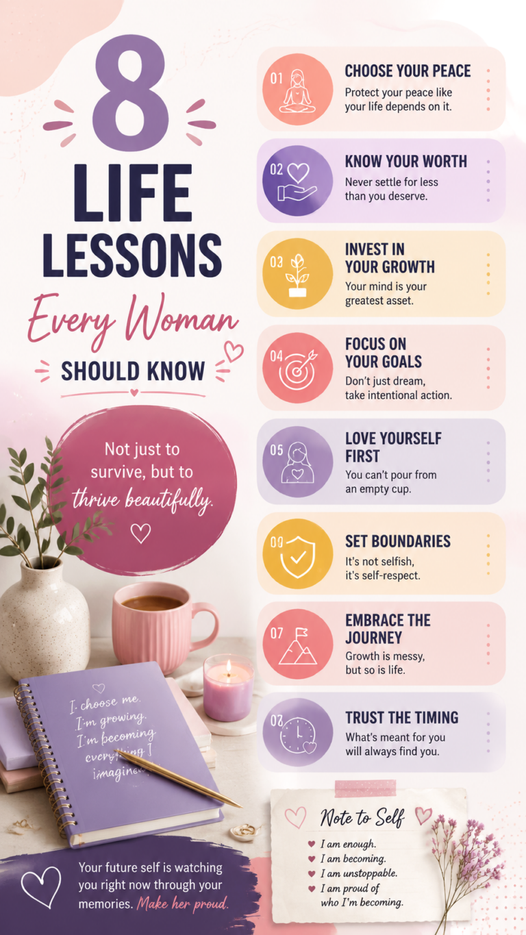 8 Life Lessons Every Woman Should Know  Self-Worth, Growth  Inner Peace