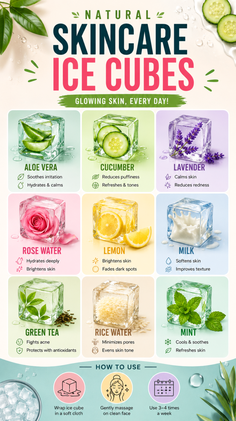 8 DIY Natural Skincare Ice Cubes for Glowing Skin  Beauty Remedies at Home