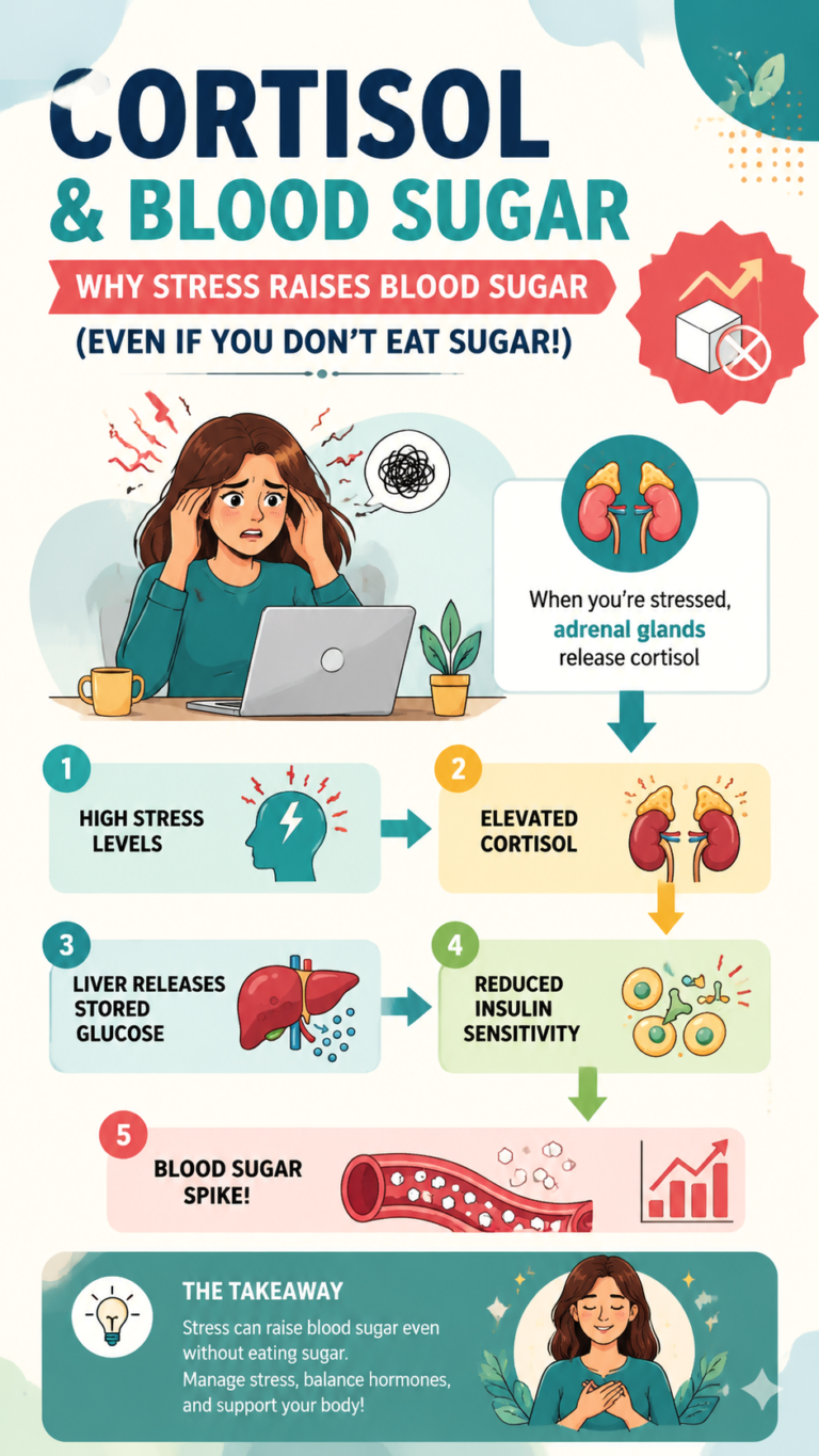 How Cortisol  Stress Raise Blood Sugar Even Without Eating Sugar