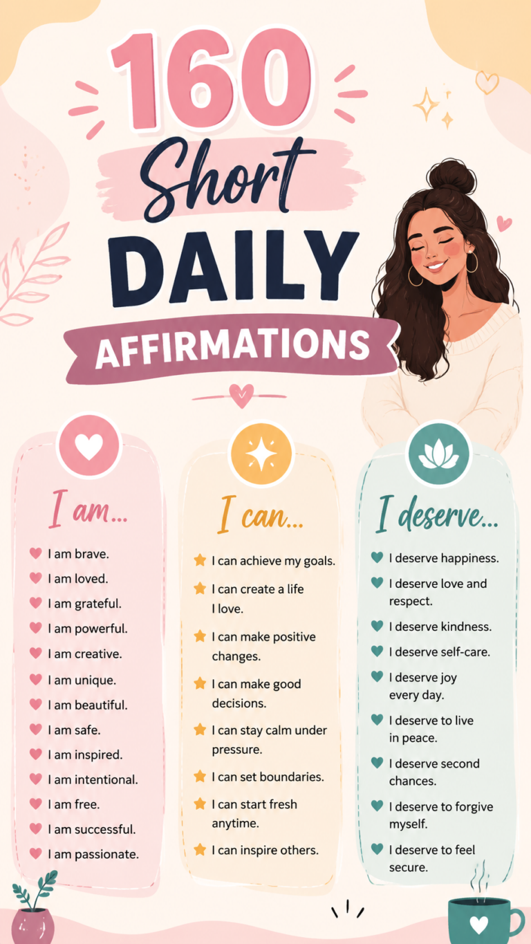 160 Daily Affirmations for Positivity, Confidence  Everyday Motivation
