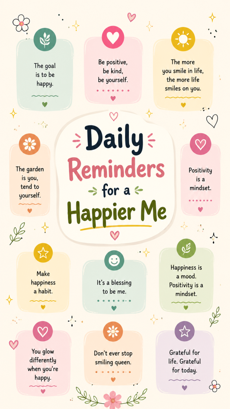 Daily Happiness Reminders  Aesthetic Journal Ideas for Positive Mindset  Growth