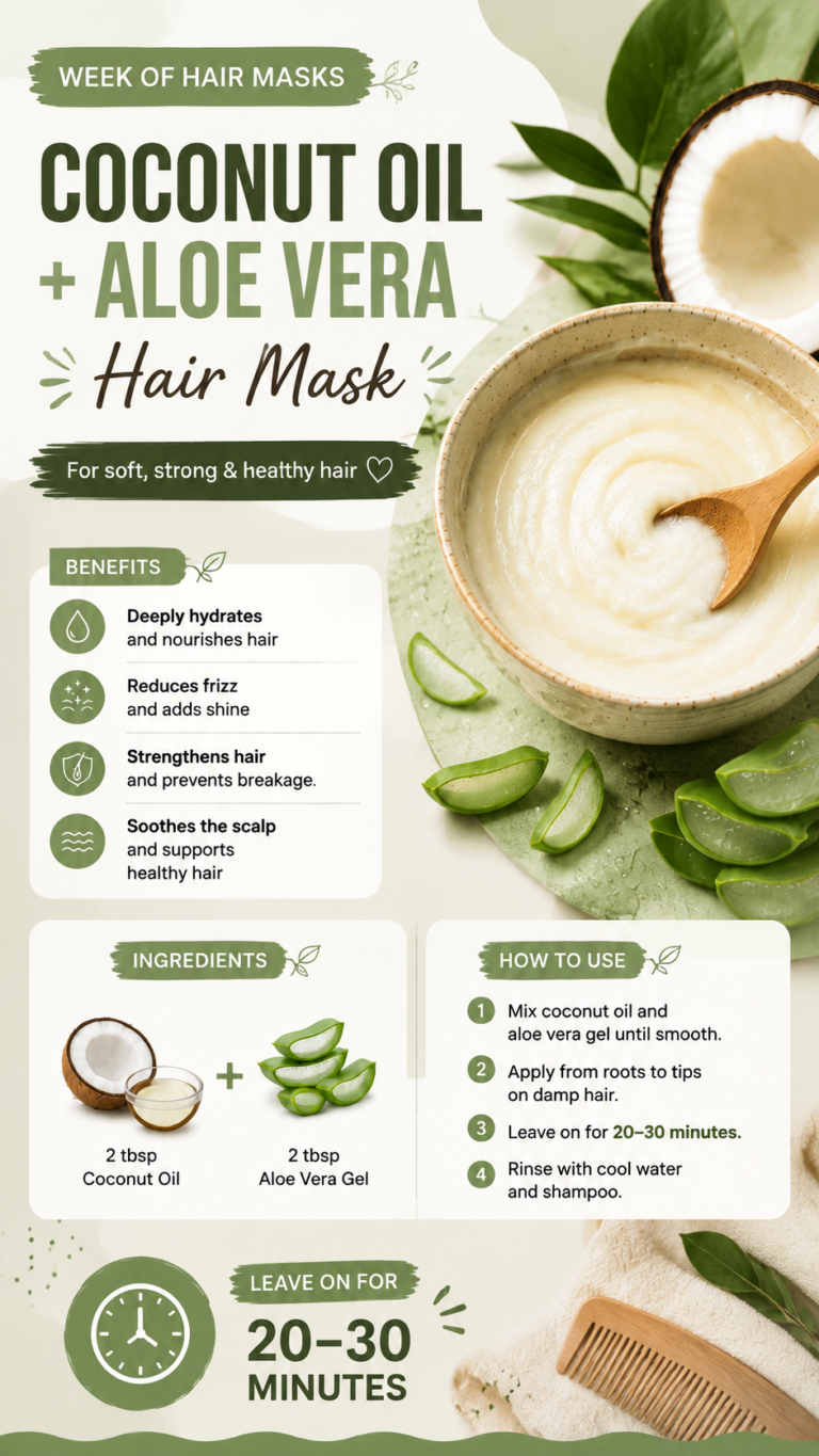 Day 2  Coconut Oil  Aloe Vera Hair Mask for Dry  Frizzy Hair