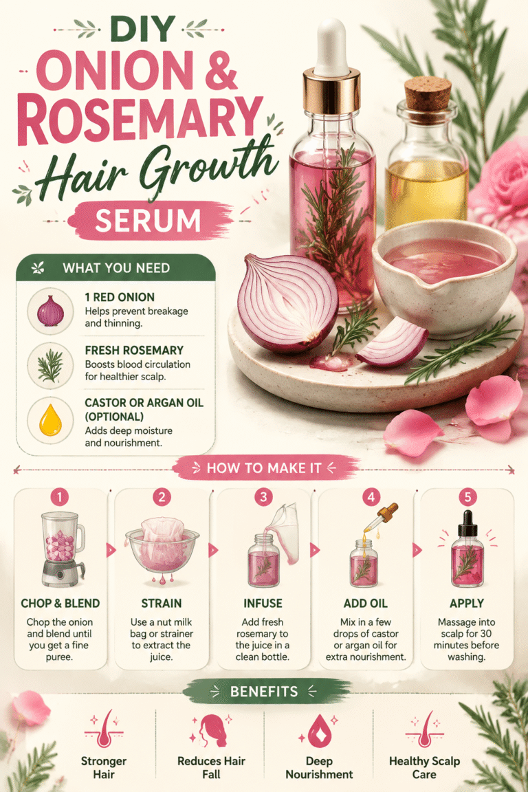 DIY Onion  Rosemary Hair Growth Serum Recipe  Natural Scalp Care Tips