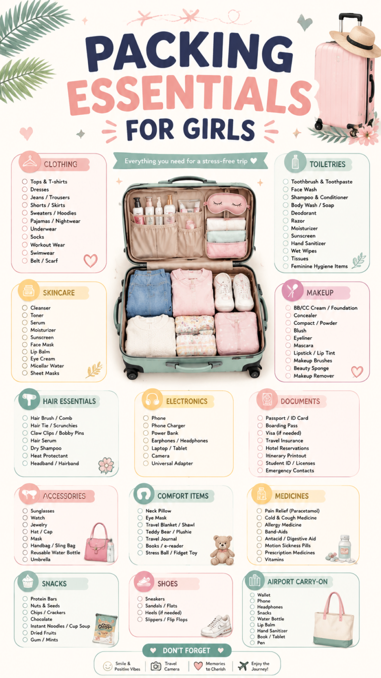 Ultimate Girls Travel Packing Checklist   Essentials for a Stress-Free Trip
