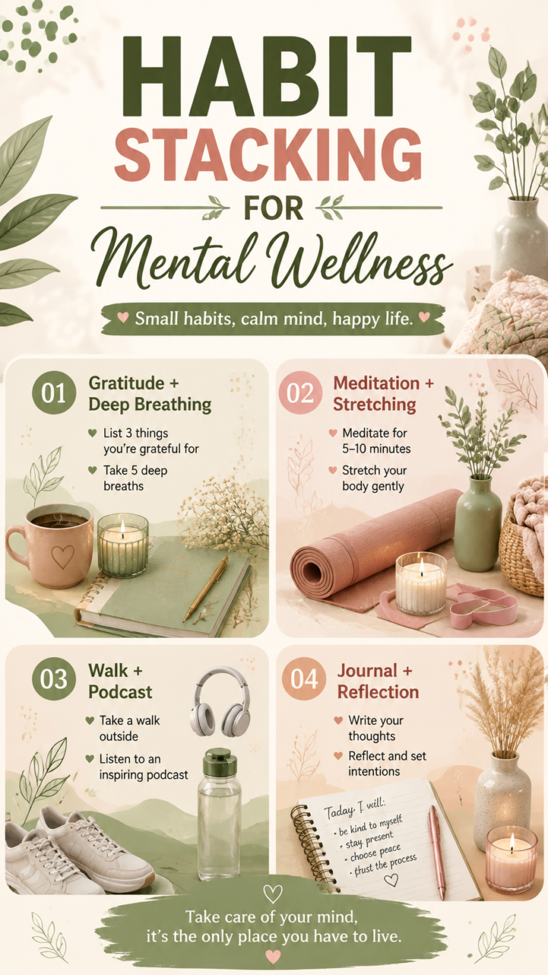 Habit Stacking Ideas for Mental Wellness  Atomic Habits Journal