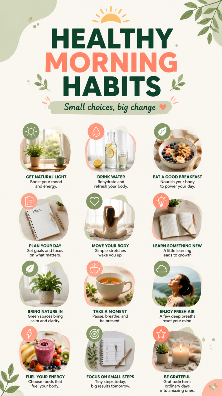 Healthy Morning Routine Checklist  Simple Daily Wellness Habits for a Better Day