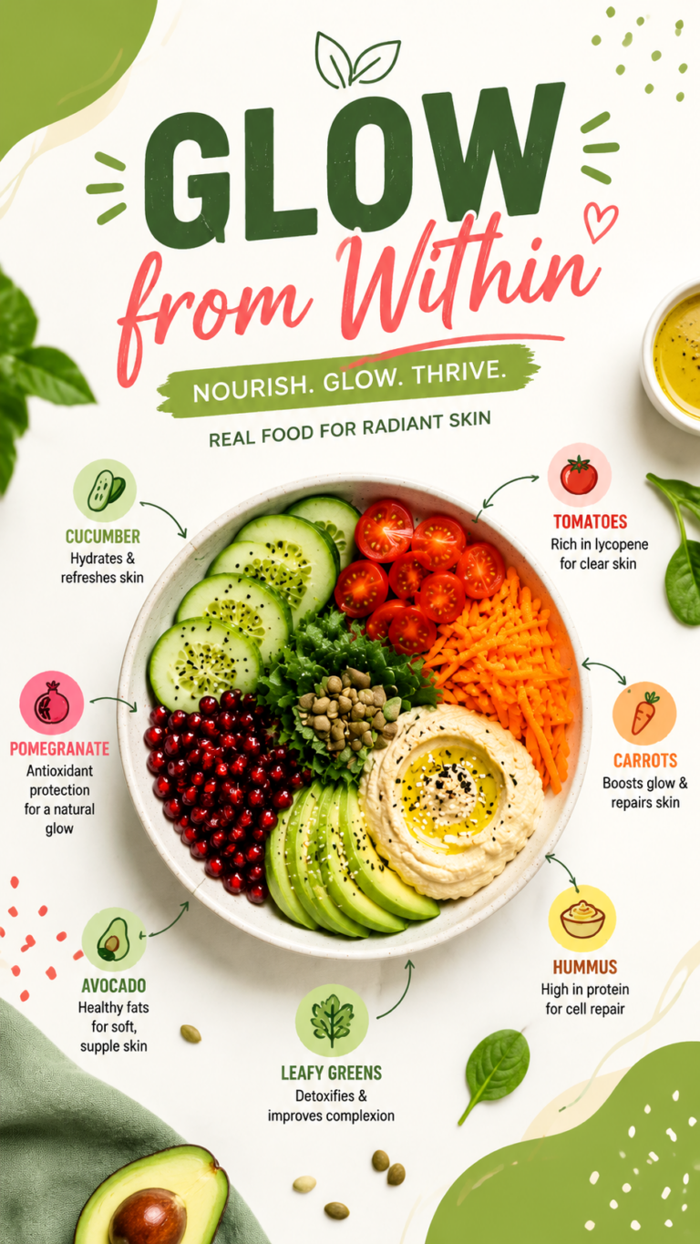 Glow Skin Salad Recipe  Healthy Ingredients for Clear Skin  Natural Beauty