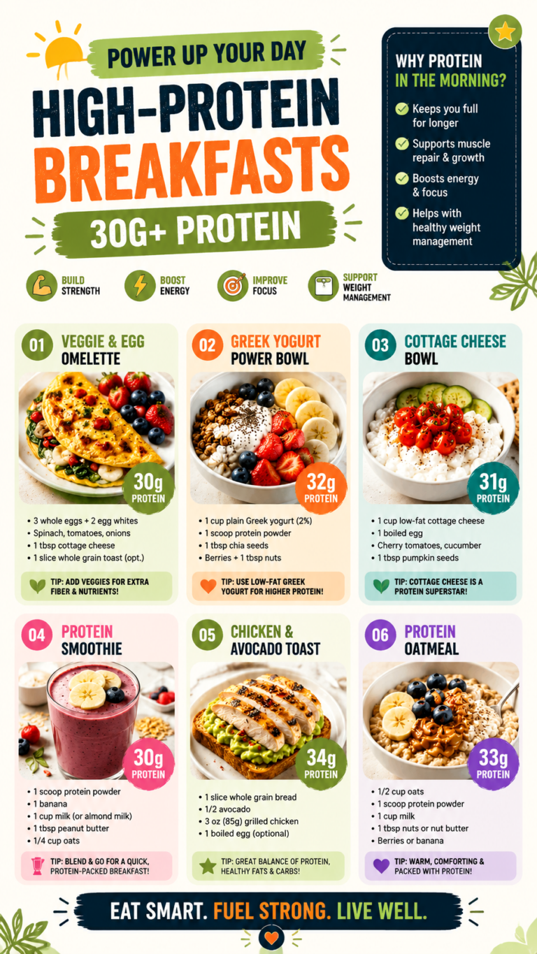 30 High Protein Breakfast Ideas for Weight Loss  Healthy Energy
