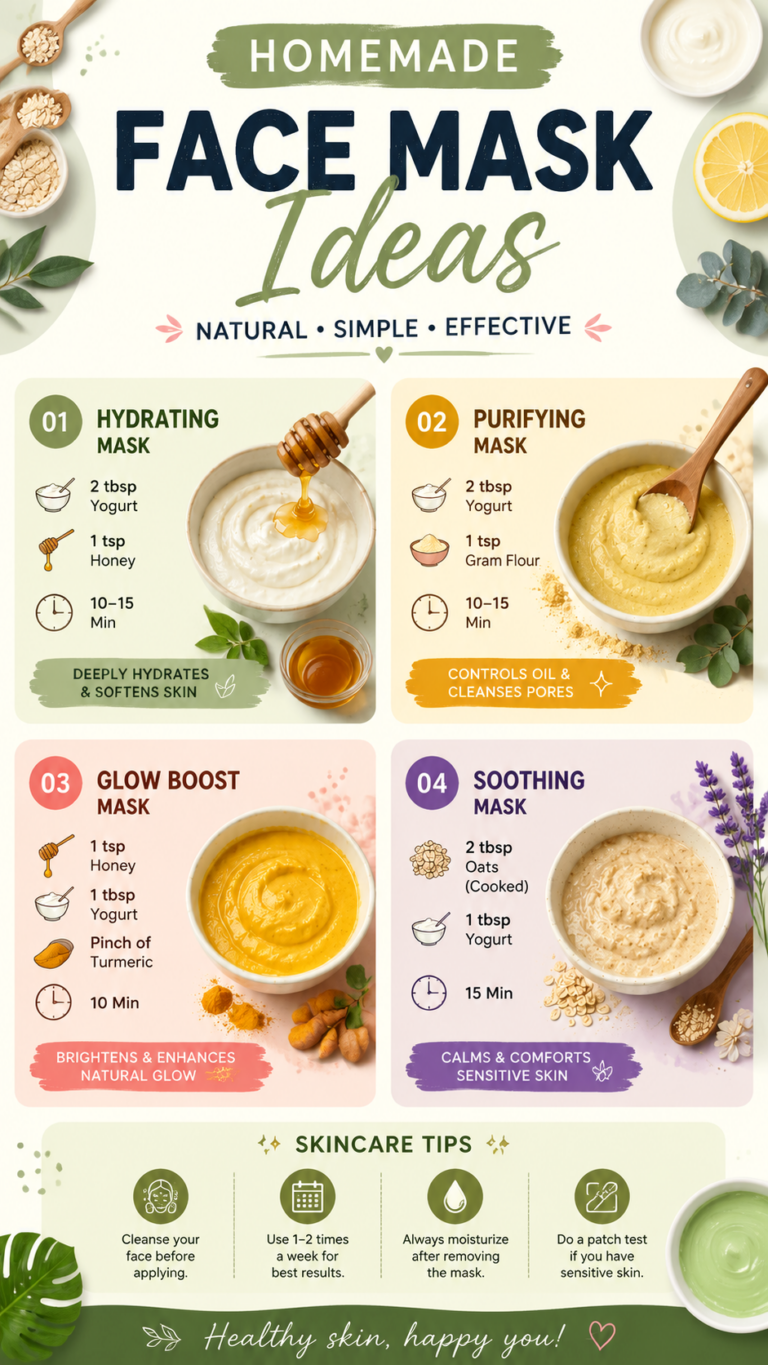 DIY Homemade Face Mask Ideas for Glowing Skin  Natural Skincare Recipes