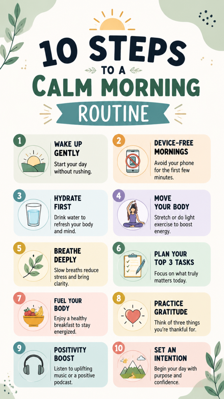 10 Calm Morning Routine Ideas for a Peaceful, Productive  Stress-Free Day