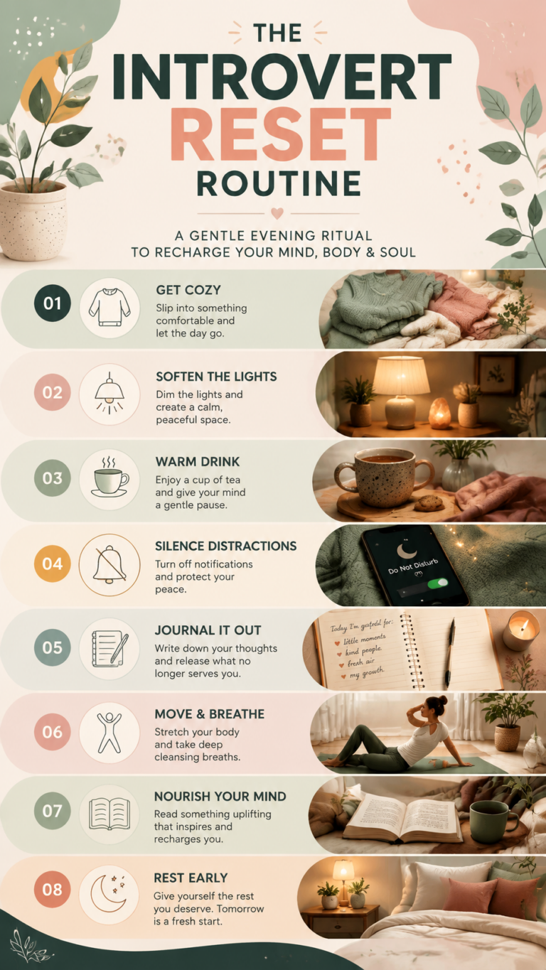 Introvert Reset Routine for a Peaceful Evening Self Care Ritual