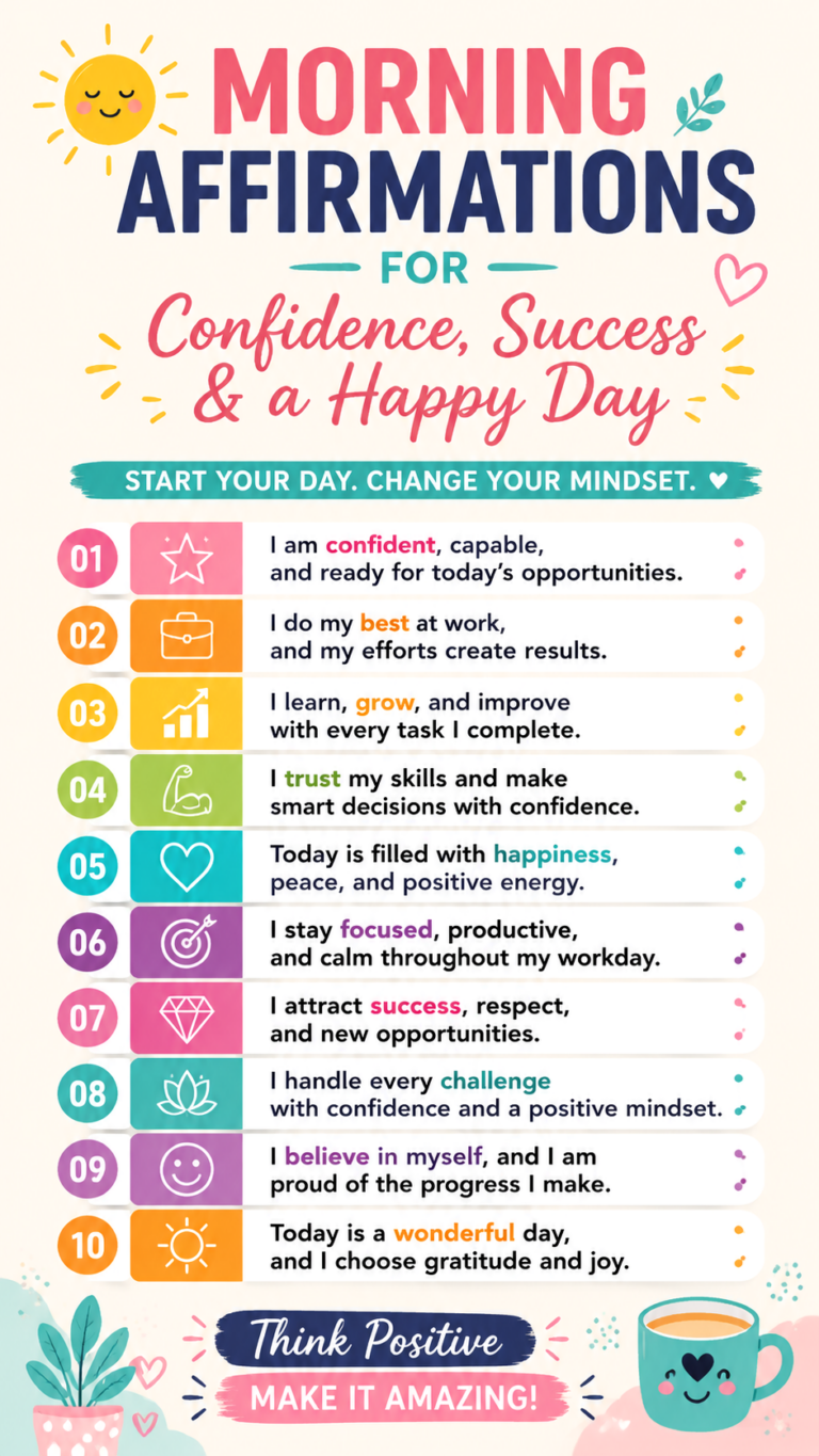 Morning Affirmations for Confidence, Success  Positive Daily Mindset