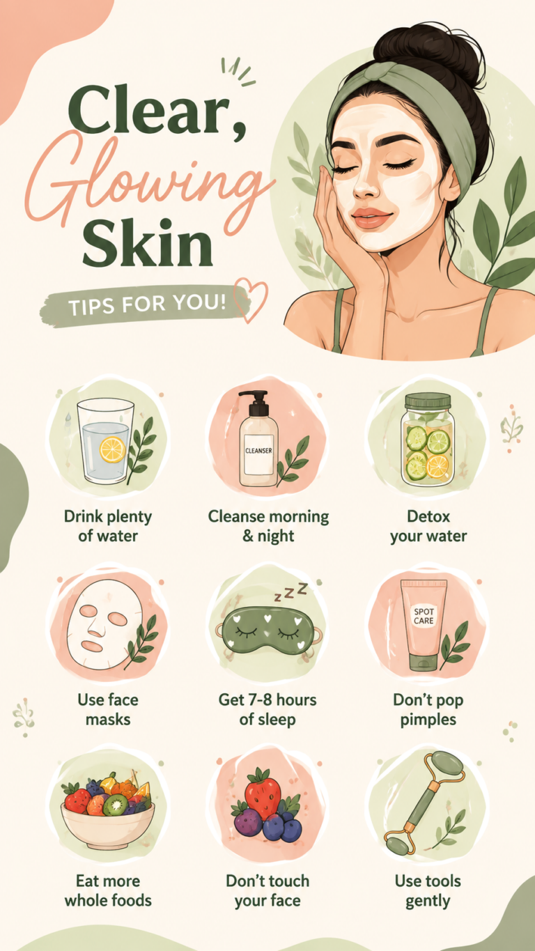 Natural Clear Skin Tips for Glowing Skin  Simple Daily Skincare Routine