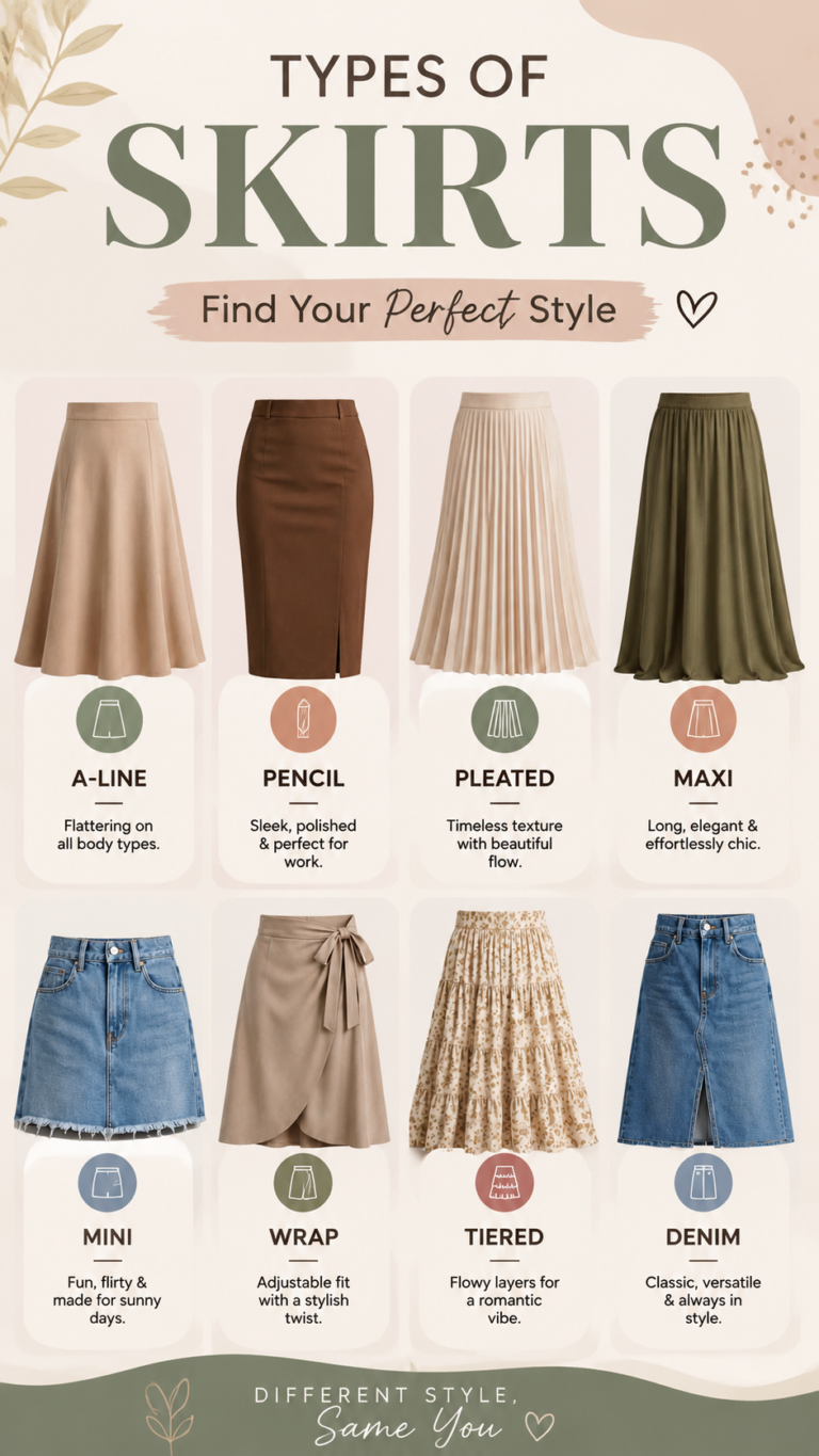 Different Styles of Skirts Guide A-Line, Maxi, Pleated  More Fashion Ideas