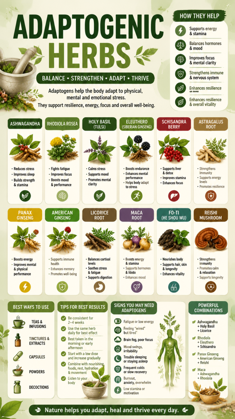 Adaptogenic Herbs Guide Natural Stress Relief, Energy  Wellness Benefits
