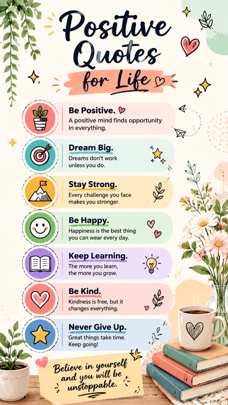 Positive Quotes for Life Inspiring Daily Motivation and Mindset Reminders