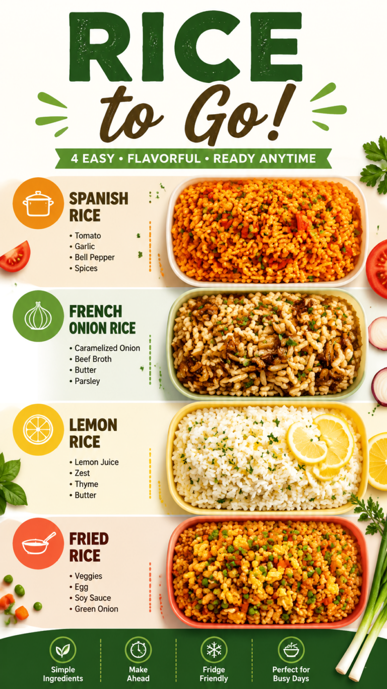 4 Easy Rice Recipes for Meal Prep  Spanish, Lemon, Fried  Onion Rice Ideas