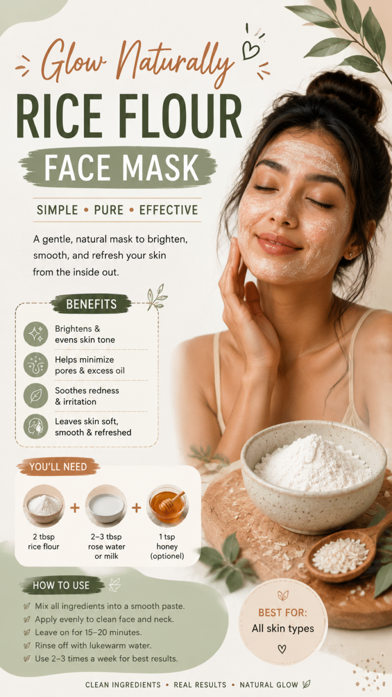 DIY Rice Flour Face Mask for Glowing Skin  Natural Skincare Recipe at Home