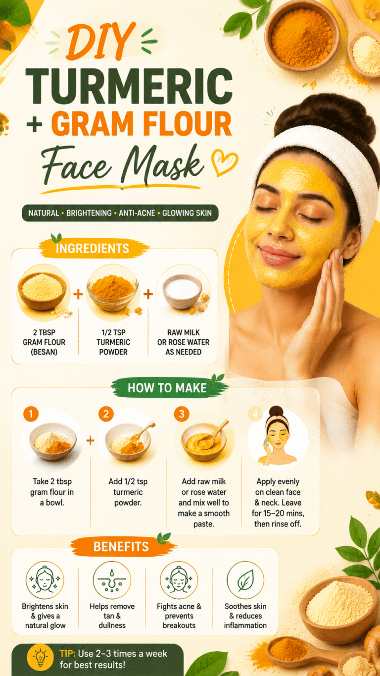 DIY Turmeric Gram Flour Face Mask for Glowing Skin  Natural Brightening
