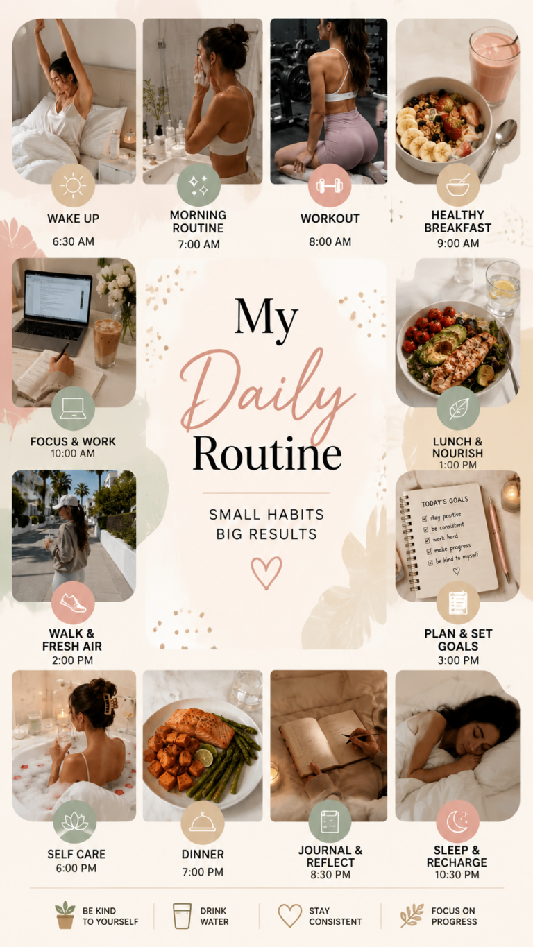 My Daily Routine Healthy Habits, Self Care  Productive Lifestyle Reset