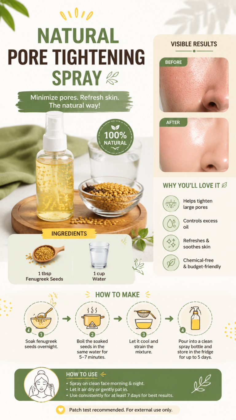 DIY Fenugreek Face Toner for Large Pores  Natural Pore Tightening Skincare Recipe