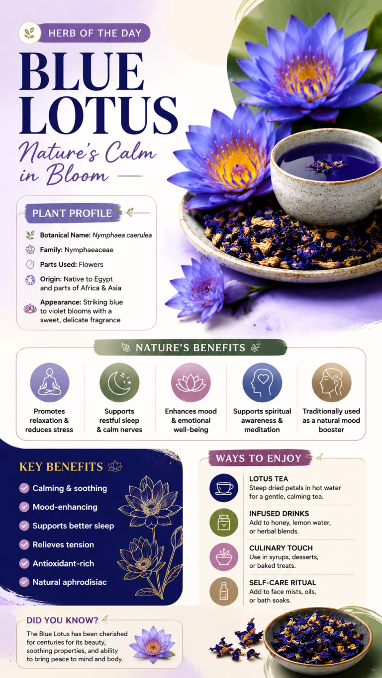 Blue Lotus Benefits Natural Calm, Sleep Support  Herbal Tea Guide
