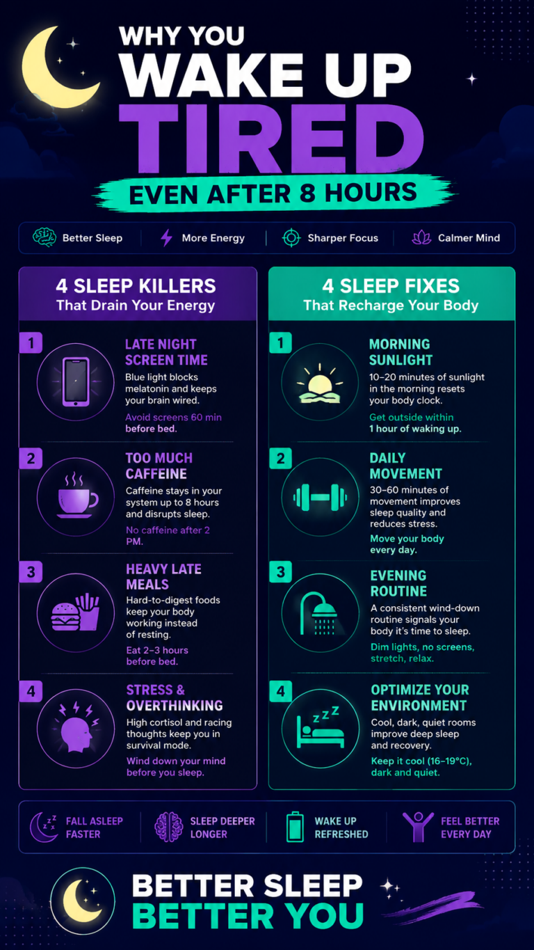 Why You Wake Up Tired After 8 Hours  Sleep Improvement Tips  Fixes