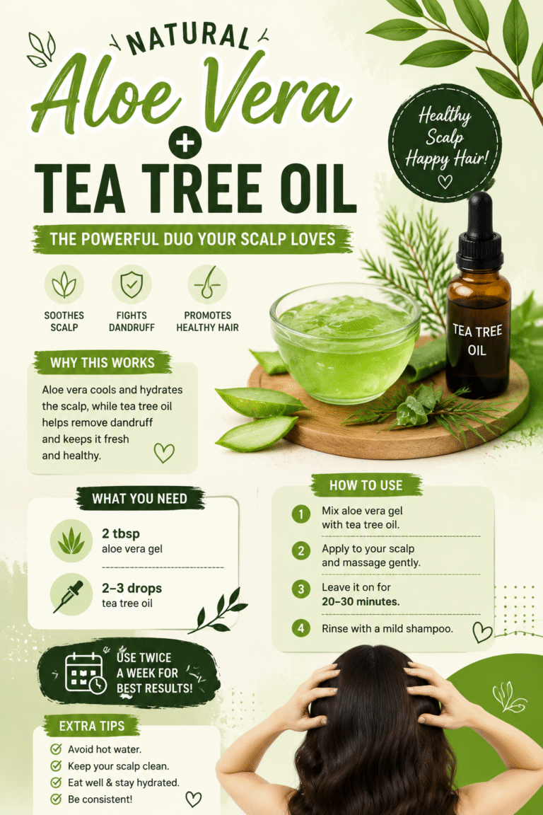 Natural Dandruff Remedy   Aloe Vera  Tea Tree Oil Scalp Treatment