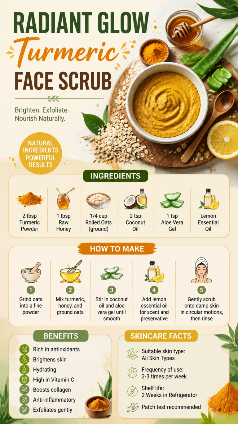 Turmeric Face Scrub Recipe for Glowing Bright Skin  DIY Natural Skincare