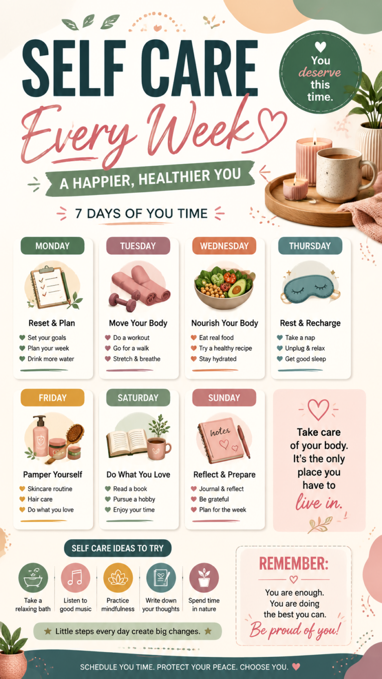 7-Day Self-Care Routine Weekly Reset for a Happier, Healthier You