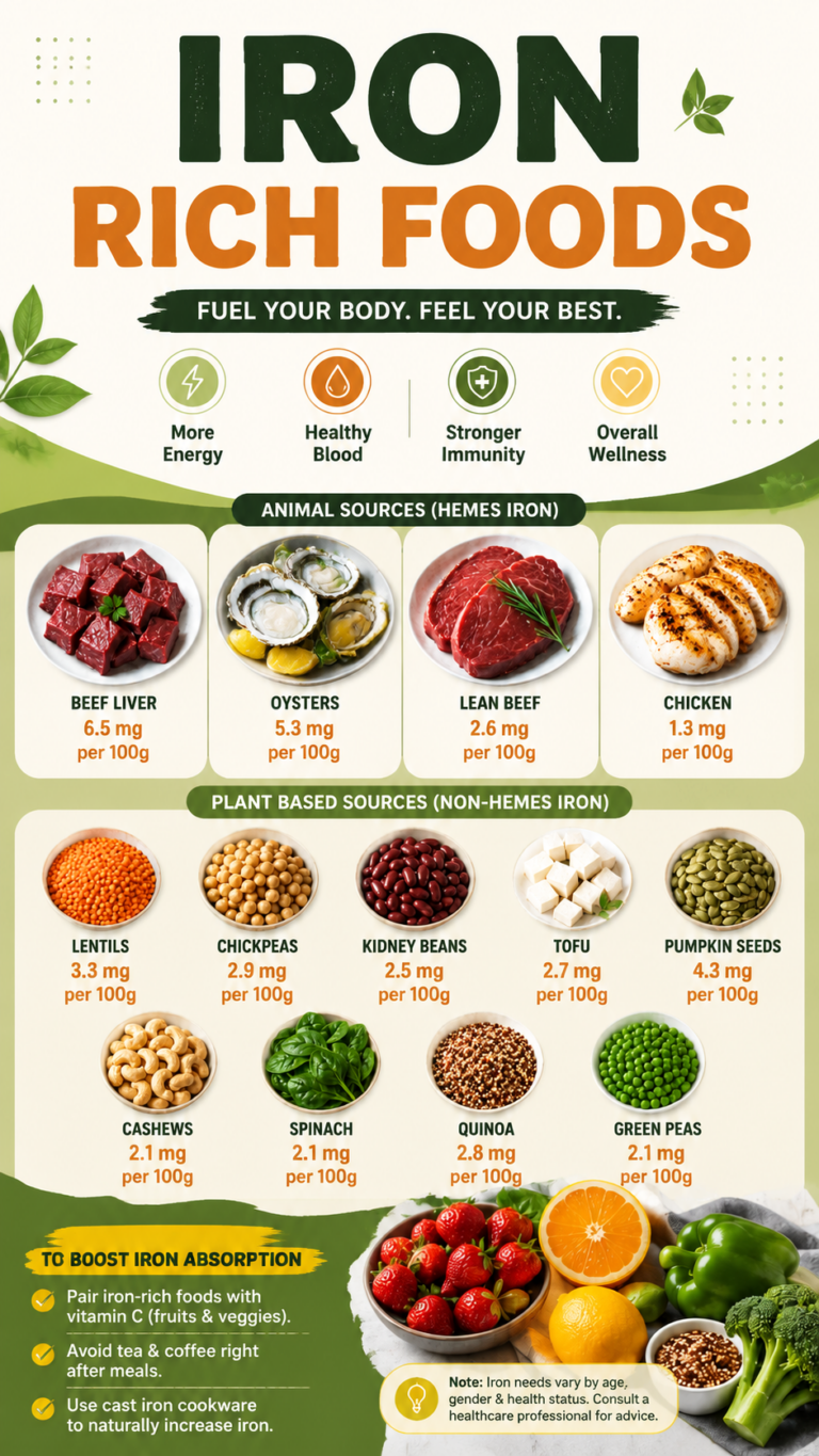 20 Iron-Rich Foods in the UK to Boost Energy  Support Healthy Blood