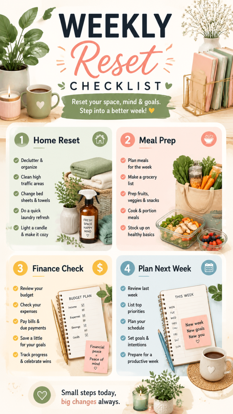 Weekly Reset Routine  Checklist  Planner for a Productive Week