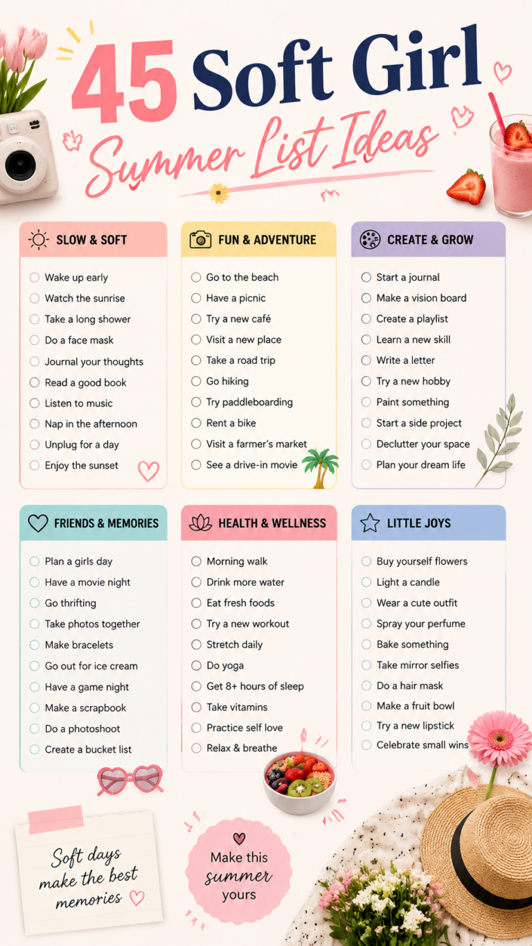45 Soft Girl Summer Bucket List Ideas for a Fun  Aesthetic Summer