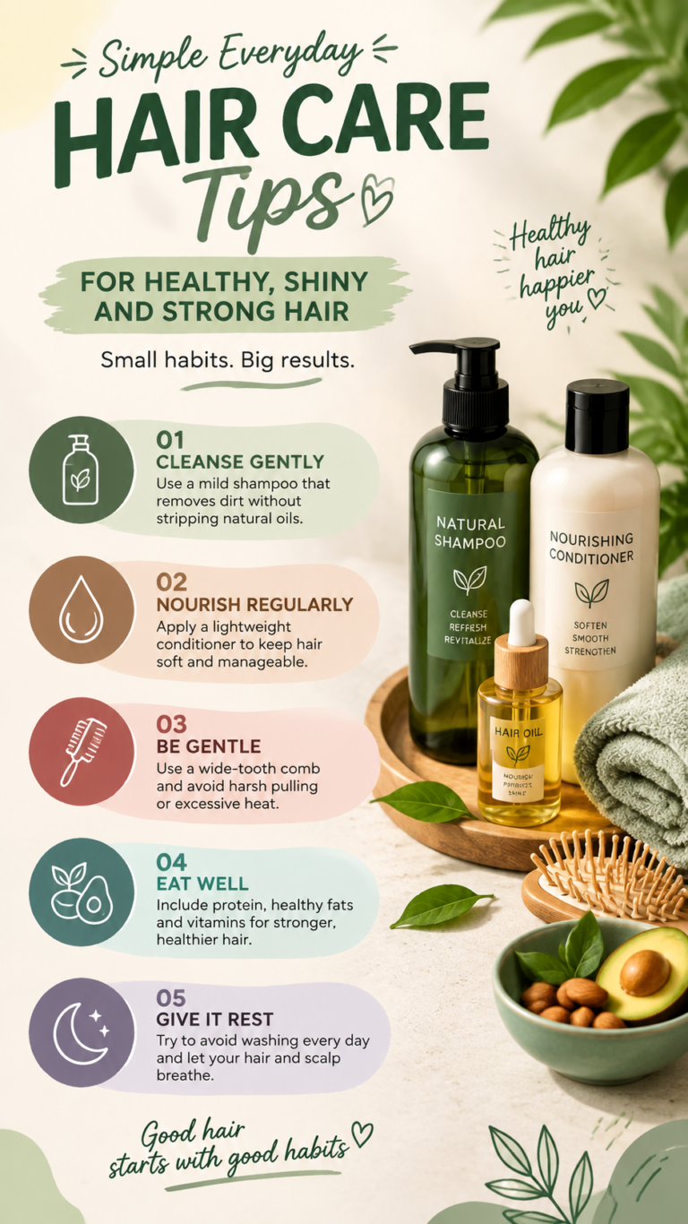 5 Hair Care Tips for Healthy, Strong  Beautiful Hair