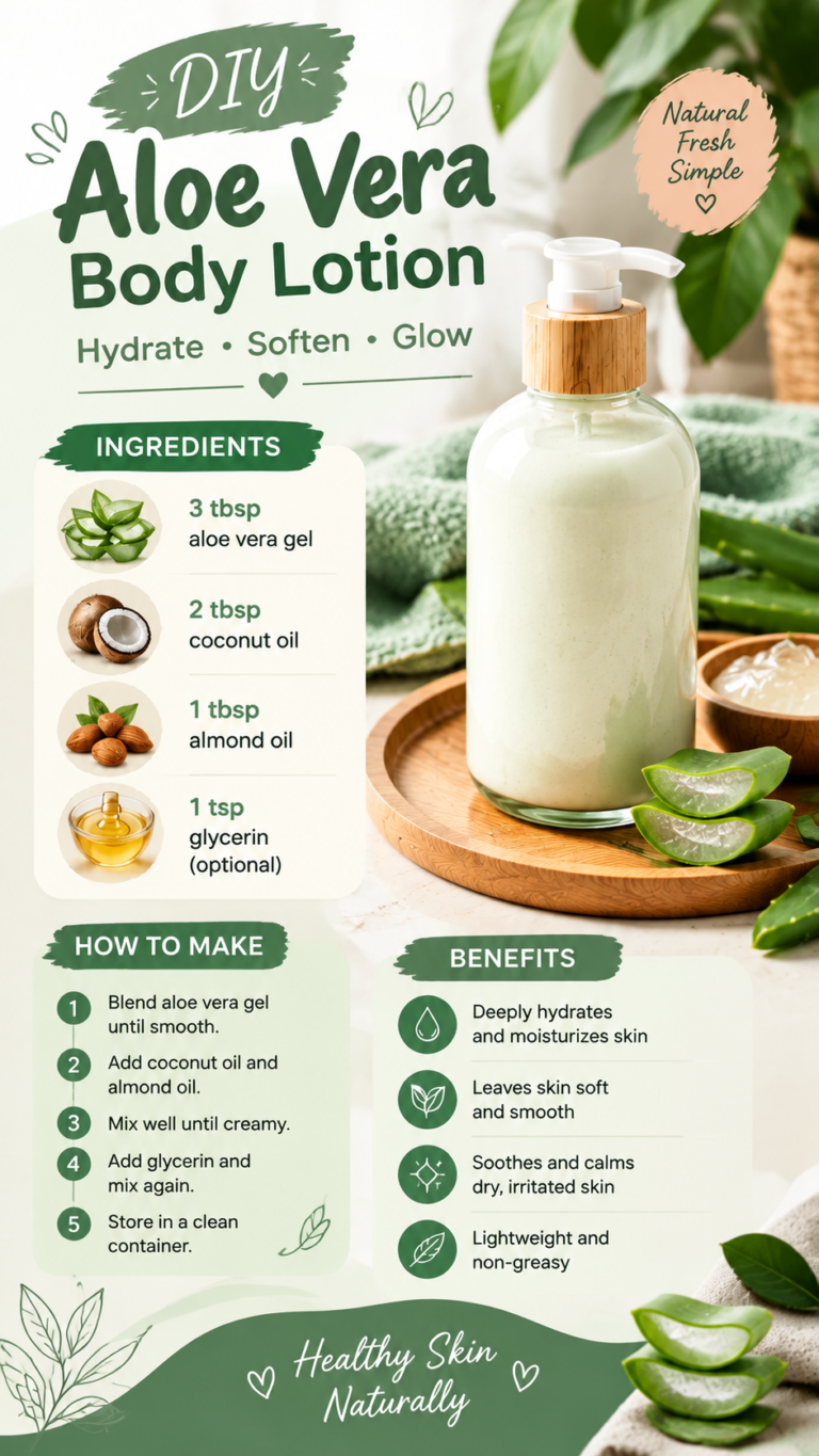 DIY Aloe Vera Body Lotion Recipe for Soft, Glowing  Hydrated Skin