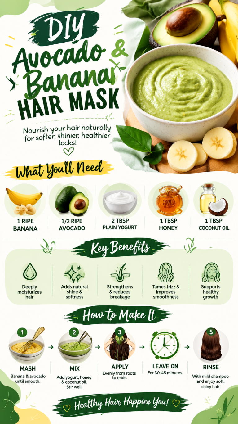 DIY Banana Avocado Hair Mask for Soft, Shiny  Nourished Hair