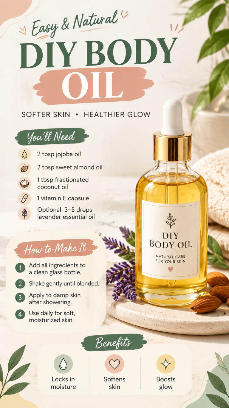 DIY Body Oil Recipe for Soft  Glowing Skin